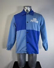 ODD FUTURE Mens Embroiered Colorblock Button Up Windbreaker Jacket Sz S Blue OF