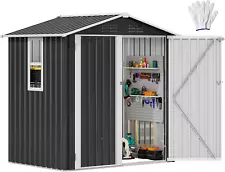 New Listing6X4Ft Large Tool Storage Shed with Window, Lockable Doors, and Sloped Roof, Over