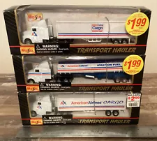 Maisto Hauler Lot Of 3 Diecast & Plastic Tractor Trailers American Airlines