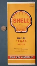 1930s Shell Oil / Gas Station Texas & Mexico road map Tour with Confidence COOL-