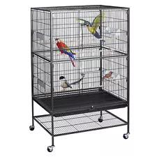 52" Bird Cage Large Play Top Parrot Finch Cage Pet Supply Metal Frame Sturdy Use