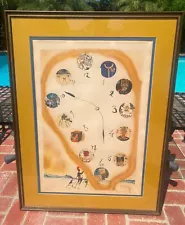 Salvador Dali Original Lithograph Tittled "Time and Space" Framed