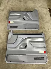 92-96 Ford Bronco F-150 97 F-250 F350 Pair Of Power Door Panels OEM Gray / Grey