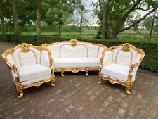 Elegance: 1950s French Louis XVI Style/Baroque/Rococo/Shabby Chic 3-Piece Sofa