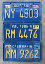 (3) Blue and Gold California Trailer License Plates (LOT)