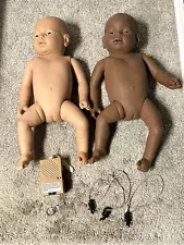 Lot Of 2 - Baby Think it Over G4 Caucasian/Black Female Infant Simulator Dolls