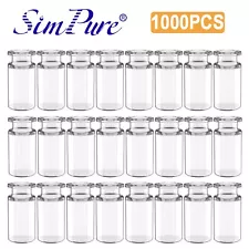 1000x 10ml Sample Vials 20mm Crimp Top Clear Glass Bottle Flat Bottom Headspace