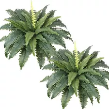 Artificial Ferns For Outdoors Set Of 2 Bouquets 30 Diam Large Fake Ferns Potted