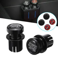 2x Black Accessories 12V 21mm Car Cigarette Lighter Plug Outlet Cover Cap Socket (For: 2021 Kenworth W900)