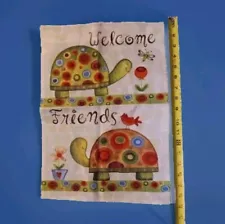 Garden Flag 12.5 X 18 Yellow Welcome Friends Turtles FlowersBirdButterfly 1sided