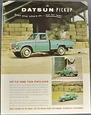 1964 Datsun Pickup Truck Sales Brochure Sheet L320 Excellent Original 64