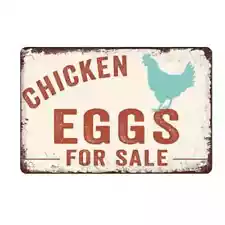 Chicken Eggs For Sale Metal Tin Sign For Wall Decor 11.8in*7.87in