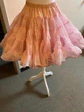 Sale:Beautifully Sequined Pink Organza Square Dance Petticoat from San Antonio