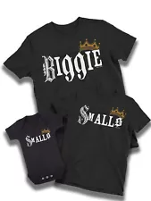 Biggie Smalls Mens Kids Matching T-Shirt Dad Mum Son Funny Gift Family Baby