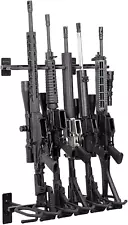 Shotgun Rifle Rack Wall Mount Holder Vertical 6-Gun Display Organizer Metal USA