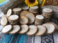 Sassafras Rustic Wood Slices, 100 piece, 2" - 3" for crafts, weddings.