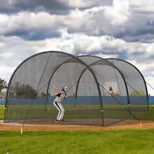 22 FT Baseball Softball Batting Cage Net and Heavy Duty Pitching Batting Cage