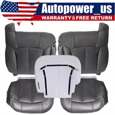 For 1999-2002 Chevy Silverado 1500 Front Leather Seat Cover Graphite Dark Gray