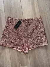 sequin shorts blush color