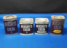 Lot Of 4 Hershey's Cocoa Powder 8 Oz Size Vintage Tin Made in USA with Lid