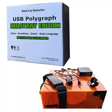 USB Polygraph Machine 3 Military Detector Test Testing Truth Dare Damaged Box