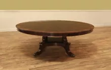 Large 84 Inch Round Mahogany Dining Table on Birdcage Pedestal Seats 10 People