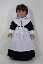 BLACK Amish or Pilgrim Dress Apron Hat Doll Clothes For 18 American Girl (Debs*)