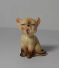 Japan Josef Tagged Miniature Yawning Cat Kitten Figurine