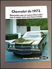 1972 Chevrolet Caprice Bel Air Impala Spanish Vintage Car Sales Brochure Catalog