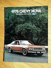 Collectible Vintage Original Sales Brochure 1978 Chevy Nova