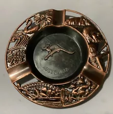 Australia Copper Ashtray Kangaroo Koala Bears Boomerang Harbor Opera House