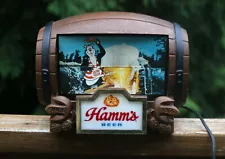 VTG 1960's Hamm's Beer Barrel Lighted Flip Motion Sign - Cool Breweriana!