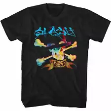 Slash Guns N Roses Skull and Bones and Hat Black Adult T-Shirt