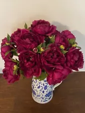 Pottery Barn Faux Peony Dozen Stems, Fushia