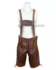 Men Oktoberfest Lederhosen Brown Shorts For Sale