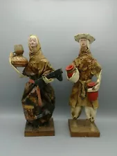 Vintage Handmade Paper Mache People/ Figurines 14"