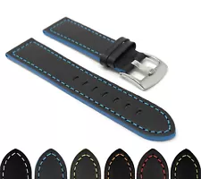 20mm Two-Tone Leather Racing Watch Band for Technomarine Manta, Ray, Sea