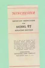 Winchester Model 1897 97 EARLY Owners Manual Reproduction