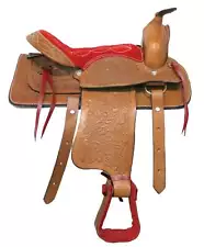 12" Kids Youth Pleasure Western Saddle Leather Mini Pony Youth Saddle II