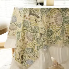 1PC Cottagecore Flower Tablecloth Cotton Blend Bedside Table Dust Cover Decors