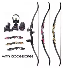 3 Color 30-50lbs F179 Recurve Bow 56" Hunting Split Bow with DIY Accessories