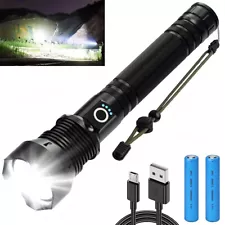 250000000 Lumen SuperBright LED Tactical Flashlight Torch Rechargeable Worklight