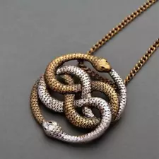 The Neverending Story Jewelry Vivid Two Snakes Necklace Pendant Snake Auryn