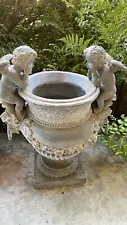 Design Duval Double Cherub Garden Urn Planter