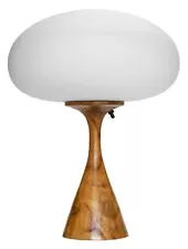 Mid Century Danish Modern Style Table Lamp by Designline in Solid Natural Teak