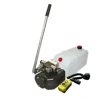 Flowfit 12V DC Double Acting Hydraulic Power pack, 4.5L Tank, Handpump, Pendent