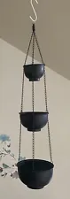 Hanging Pots for Plants Trio Set of Hanging Pots Connected by Chains Three Sizes