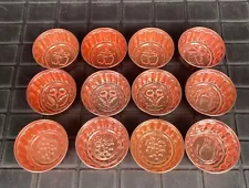 12 Vintage Mini Copper Cake Jello Molds