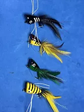 4 High Quality Popping Bugs, Size #4, Weed Gaurd And Saltwater Mustad Hooks