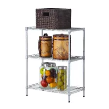 Storage Rack 3 Shelf Silver - 198 lb capacity